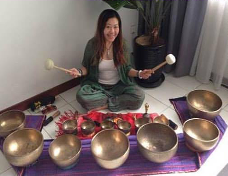 set of 7 antique ancient Tibetan singing bowls